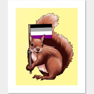 Squirrel with an Ace Flag Posters and Art